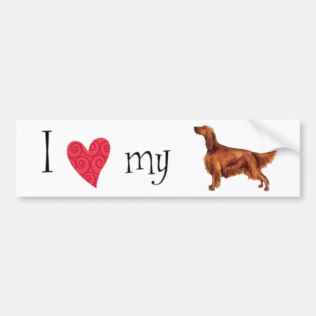 I Love my Irish Setter Bumper Sticker (Front)