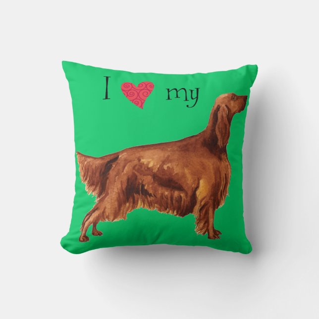 I Love my Irish Setter Cushion (Front)