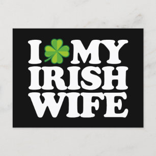 I Love My Irish Wife Funny Couple St Patrick's Day Postcard