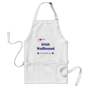 I Love My Irish Wolfhound (Male Dog) Standard Apron