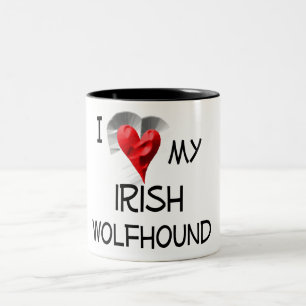 I Love My Irish Wolfhound Two-Tone Coffee Mug