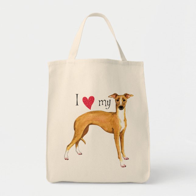 I Love my Italian Greyhound Tote Bag (Front)