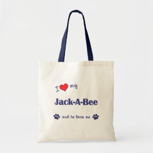 I Love My Jack-A-Bee (Male Dog) Tote Bag