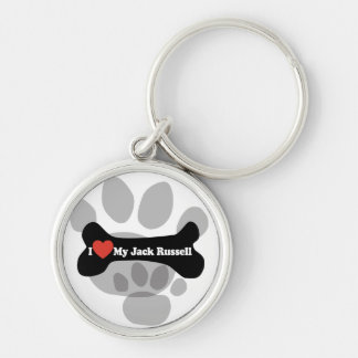 I Love My Jack Russell - Dog Bone Key Ring