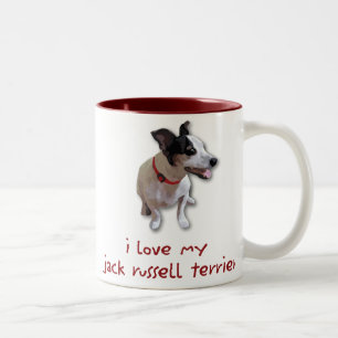 i love my jack russell terrier Two-Tone coffee mug
