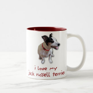 i love my jack russell terrier Two-Tone coffee mug