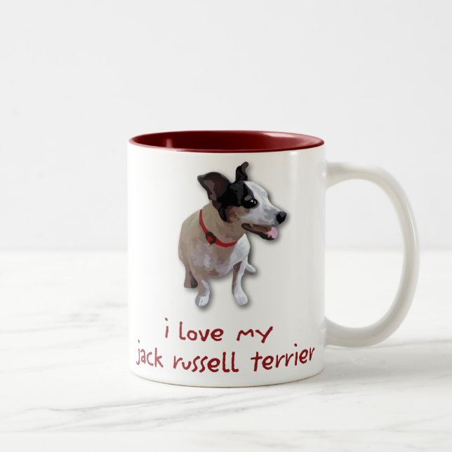 i love my jack russell terrier Two-Tone coffee mug (Right)