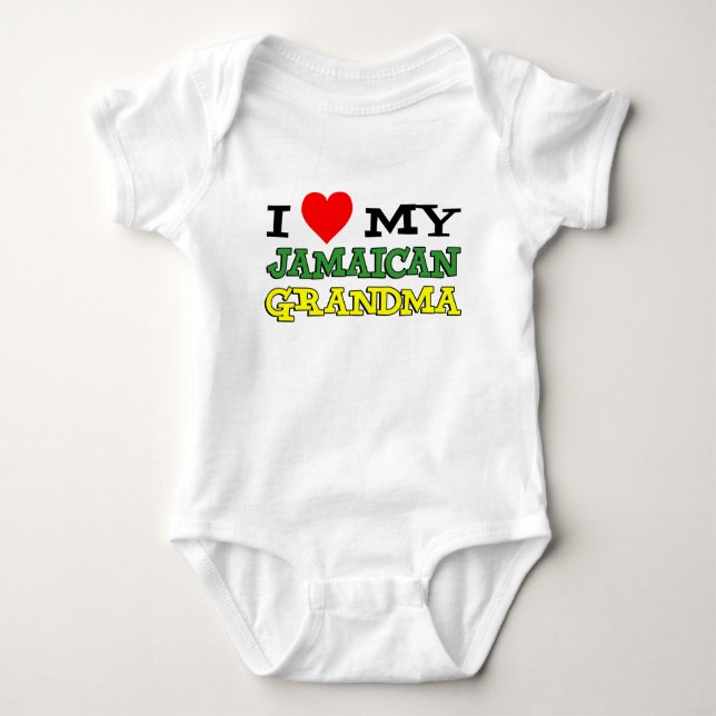 I Love My Jamaican Grandma Baby Bodysuit (Front)