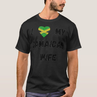 I Love My Jamaican Wife Jamaica Caribbean Mothers  T-Shirt