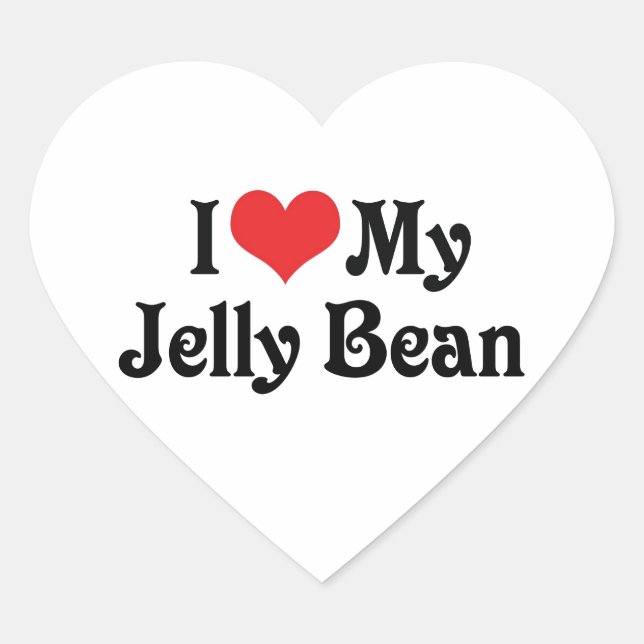I Love My Jelly Bean Heart Sticker (Front)
