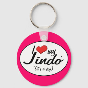 I Love My Jindo (It's a Dog) Key Ring