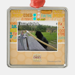 I love my job metal tree decoration