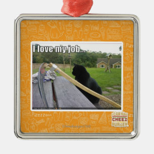 I love my job metal tree decoration