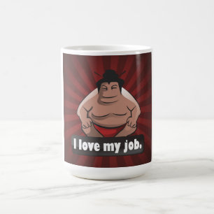 I love my job sumo coffee mug