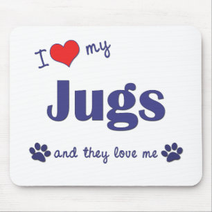 I Love My Jugs (Multiple Dogs) Mouse Pad