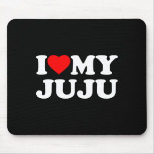 I Love My Juju Heart Family Grandma Long Sleeve Mouse Pad