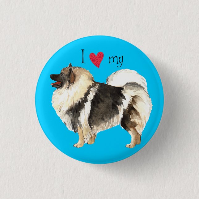 I Love my Keeshond 3 Cm Round Badge (Front)