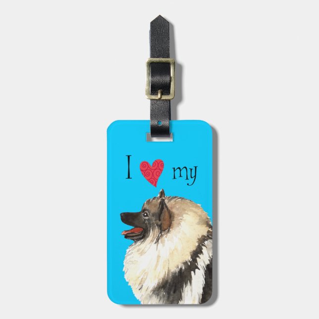 I Love my Keeshond Luggage Tag (Front Vertical)