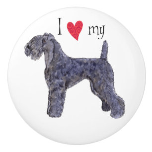 I Love my Kerry Blue Terrier Ceramic Knob