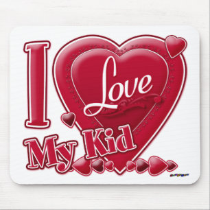 I Love My Kid red - heart Mouse Pad
