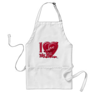 I Love My Kid red - heart Standard Apron