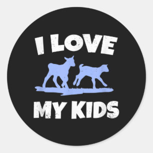 I Love My Kids For A Goat Farmer Gift Classic Round Sticker