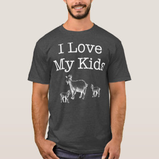 I Love My Kids Goat Farming T-Shirt