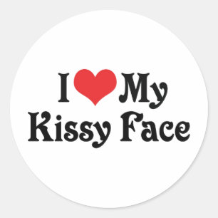 I Love My Kissy Face Classic Round Sticker