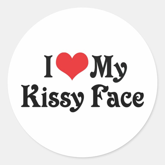 I Love My Kissy Face Classic Round Sticker (Front)