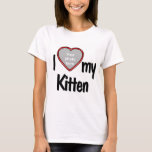 I Love My Kitten - Your Pet's Photo in a Red Heart T-Shirt<br><div class="desc">This fun t-shirt will let you show how much you love your Kitten! The shirt features a fun heart shaped photo drop-in frame where you can upload a photo of your own Kitten. Cat lovers will fall in love with this fun customisable t-shirt that allows you to upload your own...</div>