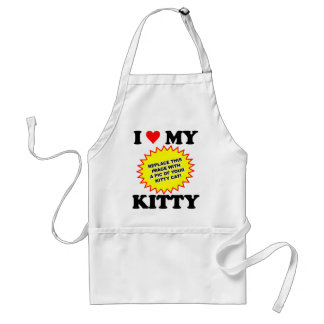I Love My Kitty CUSTOMIZABLE Standard Apron
