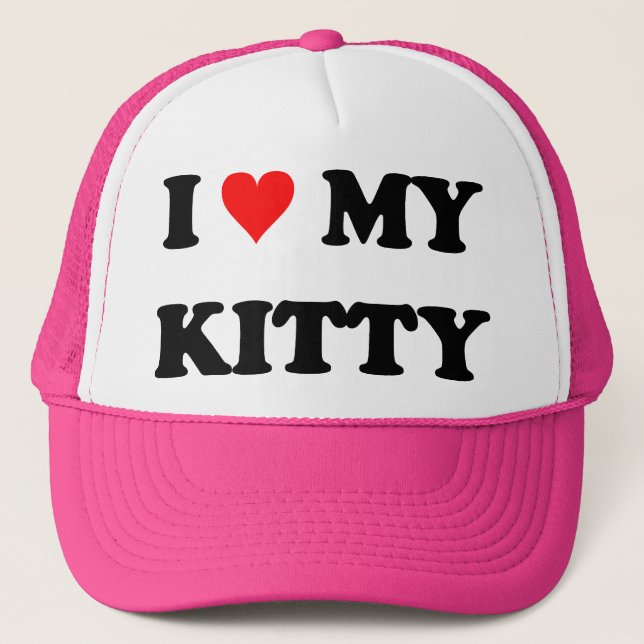 I Love My Kitty Trucker Hat (Front)
