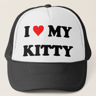 I Love My Kitty Trucker Hat