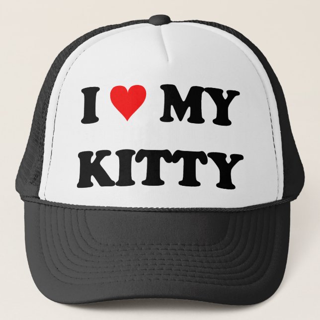 I Love My Kitty Trucker Hat (Front)