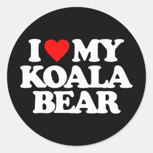 I LOVE MY KOALA BEAR CLASSIC ROUND STICKER
