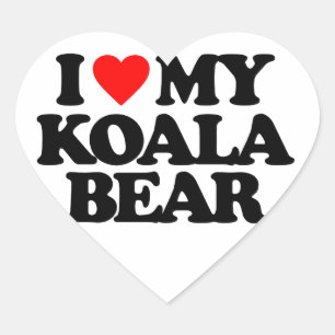 I LOVE MY KOALA BEAR HEART STICKER
