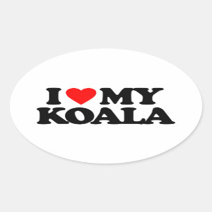 I LOVE MY KOALA OVAL STICKER