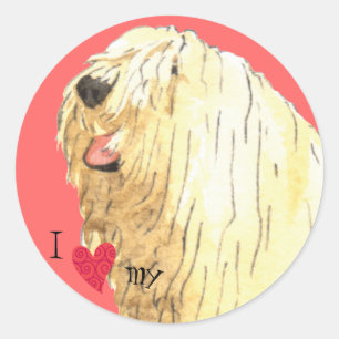 I Love my Komondor Classic Round Sticker