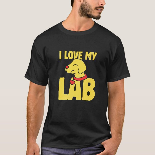 I Love My Lab Yellow Lab Tee Yellow Labrador (Front)