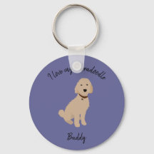 I Love My Labradoodle Keychain