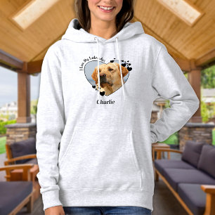 I Love My Labrador Dog Personalise Heart Pet Photo Hoodie