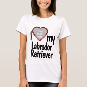 I Love My Labrador Retriever Cute Red Heart Photo T-Shirt
