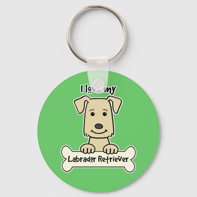 I Love My Labrador Retriever Key Ring (Front)