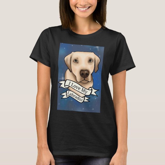 I Love My Labrador Tattoo T-Shirt (Front)