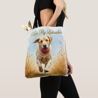 I Love My Labrador Tote Bag