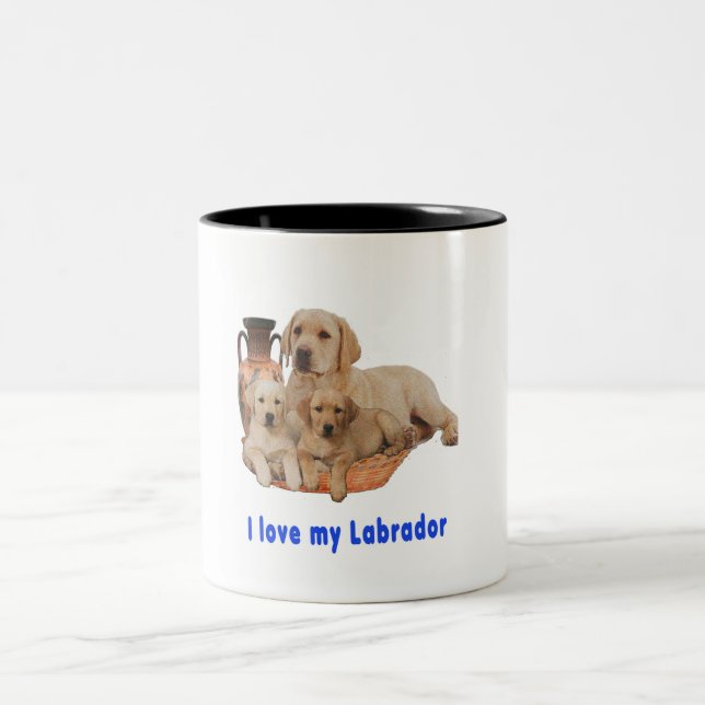 I Love my Labrador Two-Tone Coffee Mug (Center)