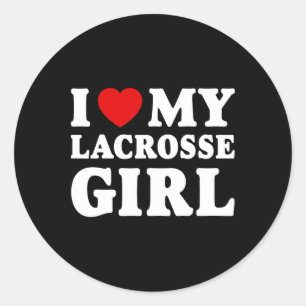 I Love My Lacrosse Girl I Heart My Lacrosse Girl  Classic Round Sticker