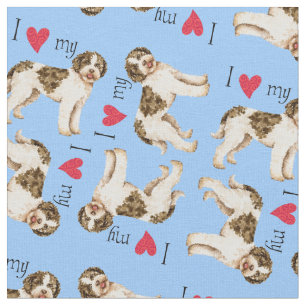 I Love my Lagotto Fabric