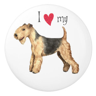 I Love my Lakeland Terrier Ceramic Knob