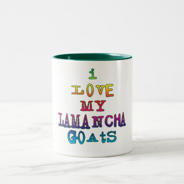 I Love My LaMancha Goats Two-Tone Coffee Mug (Center)